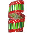 Shop For 2.5" Festive Dots Ribbon: Red/Green (10 Yards)