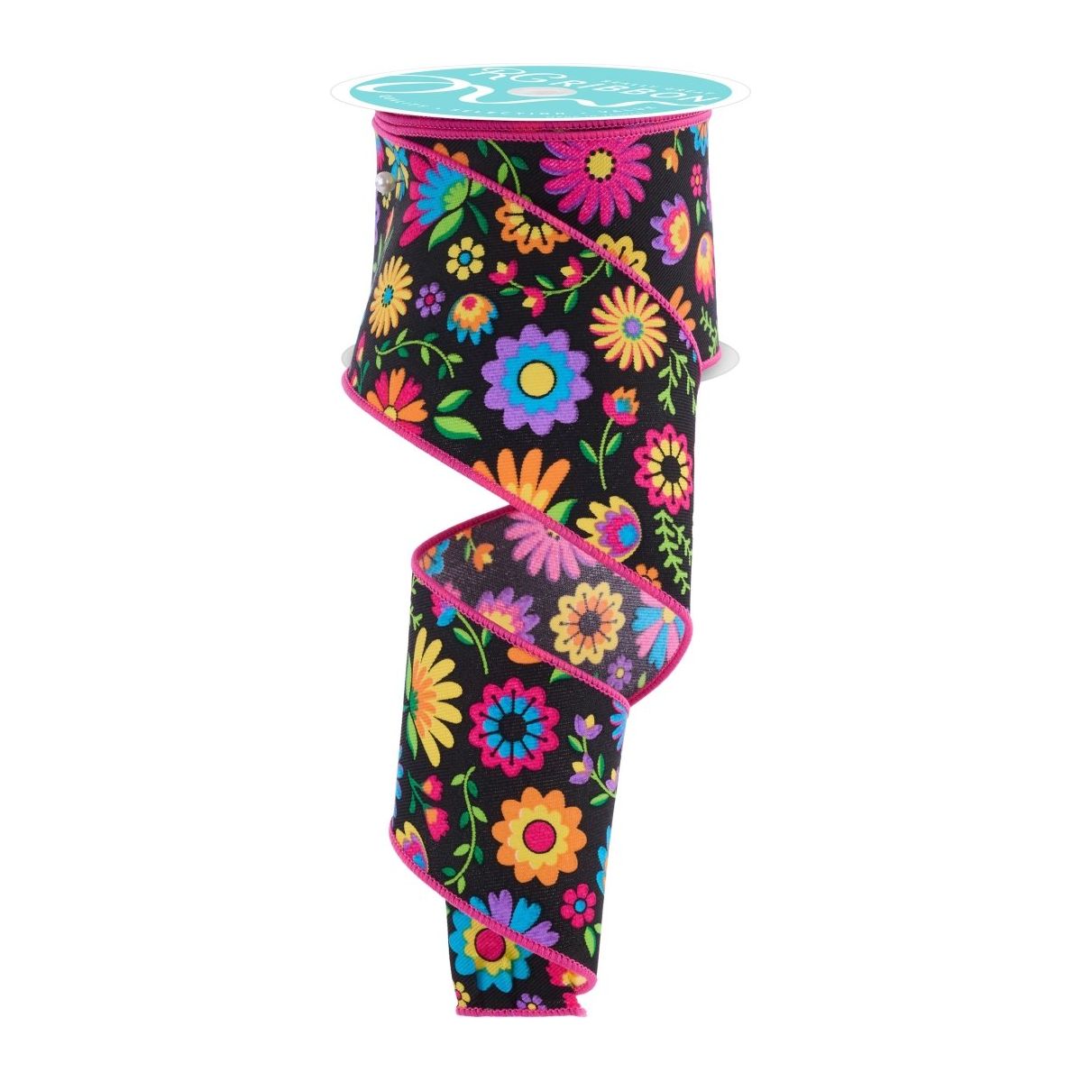 Shop For 2.5" Fiesta Florals Ribbon: Black (10 Yards)