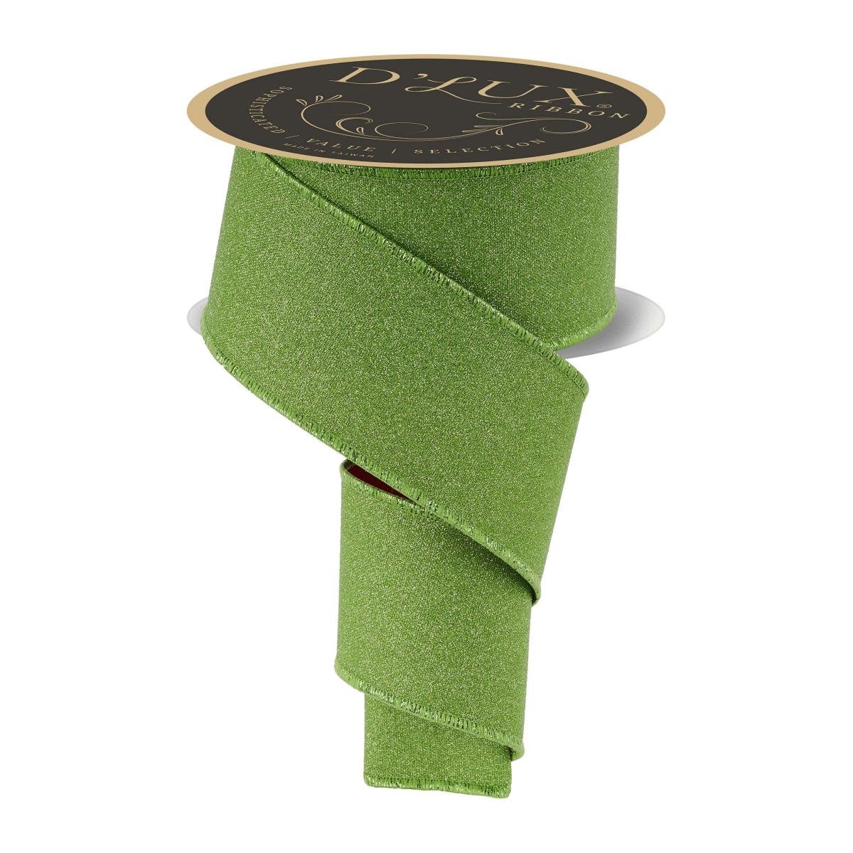 Shop For 2.5" Fine Glitter Fused Back Ribbon: Fresh Green/Red (10 Yards)