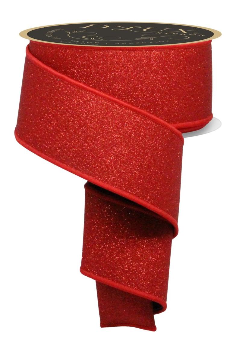 Shop For 2.5" Fine Glitter Fused Back Ribbon: Red/Black (10 Yards)