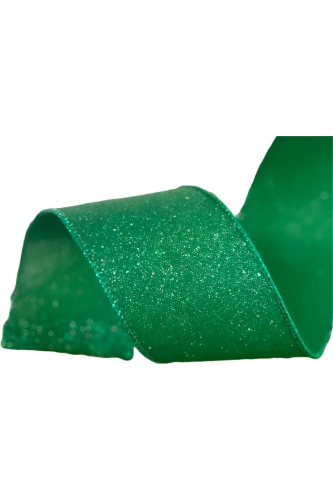 Shop For 2.5" Fine Glitter On Faux Royal: Emerald Green (10 Yards)