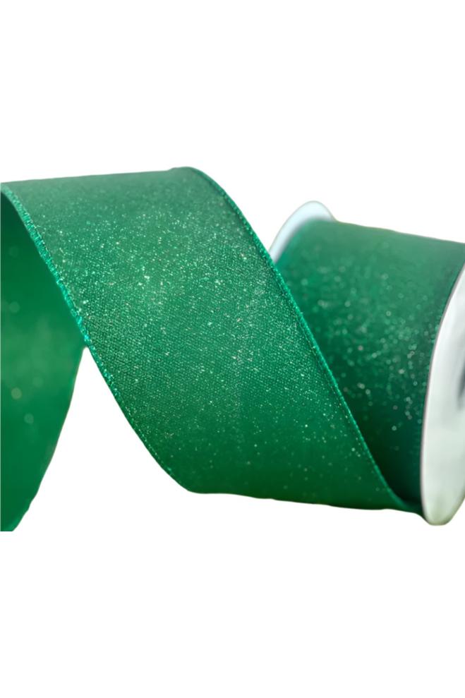 Shop For 2.5" Fine Glitter On Faux Royal: Emerald Green (10 Yards)