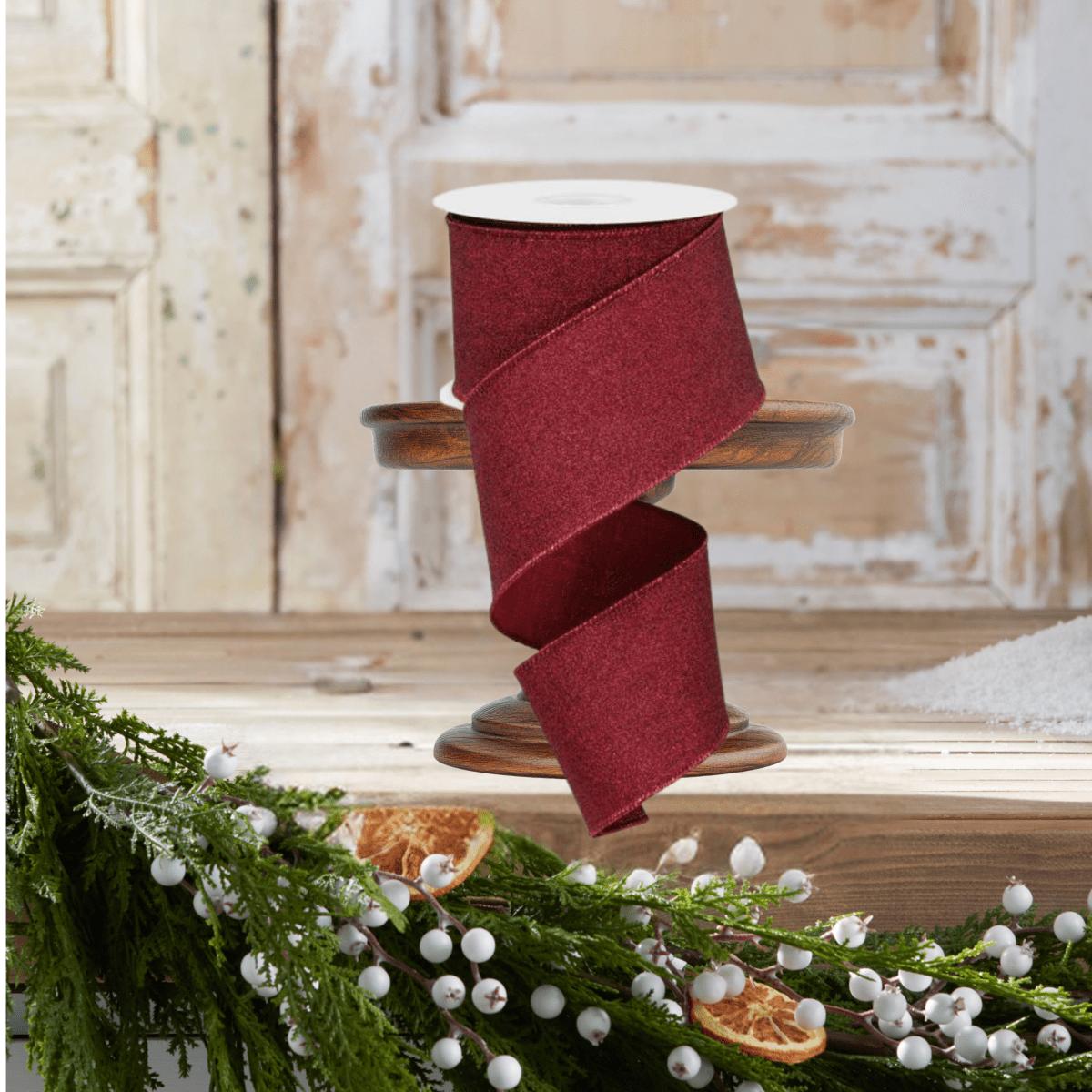 Shop For 2.5" Fine Glitter On Royal Ribbon: Burgundy (10 Yards)