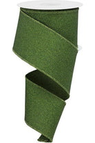 Shop For 2.5" Fine Glitter on Royal Ribbon: Moss Green (10 Yards)