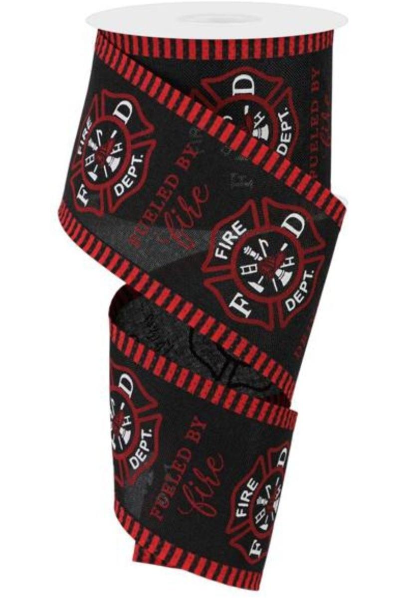 Shop For 2.5" Firefighter Badge Line Ribbon: Black (10 Yards)