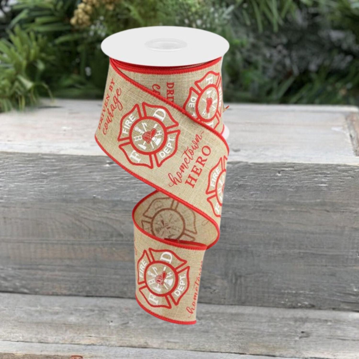 2.5" Firefighter Badge Ribbon: Light Beige (10 Yards)