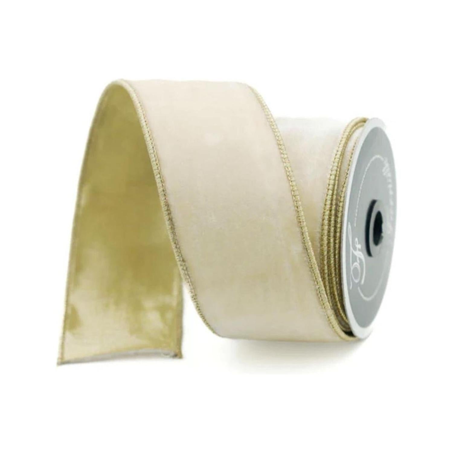 Shop For 2.5" Flashy Velvet Ribbon: Cream (10 Yards)
