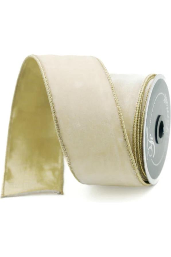 Shop For 2.5" Flashy Velvet Ribbon: Cream (10 Yards)