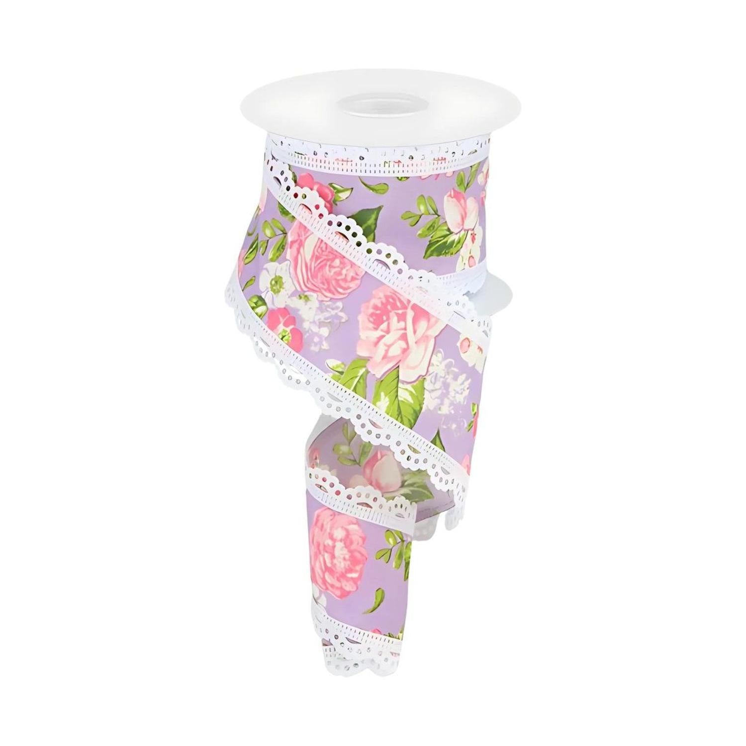 Shop For 2.5" Floral Lace Ribbon: Lavender (10 Yards)