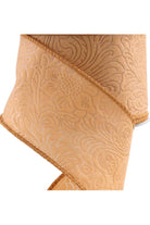 Shop For 2.5" Flower Embossed Ribbon: Caramel (10 Yards)