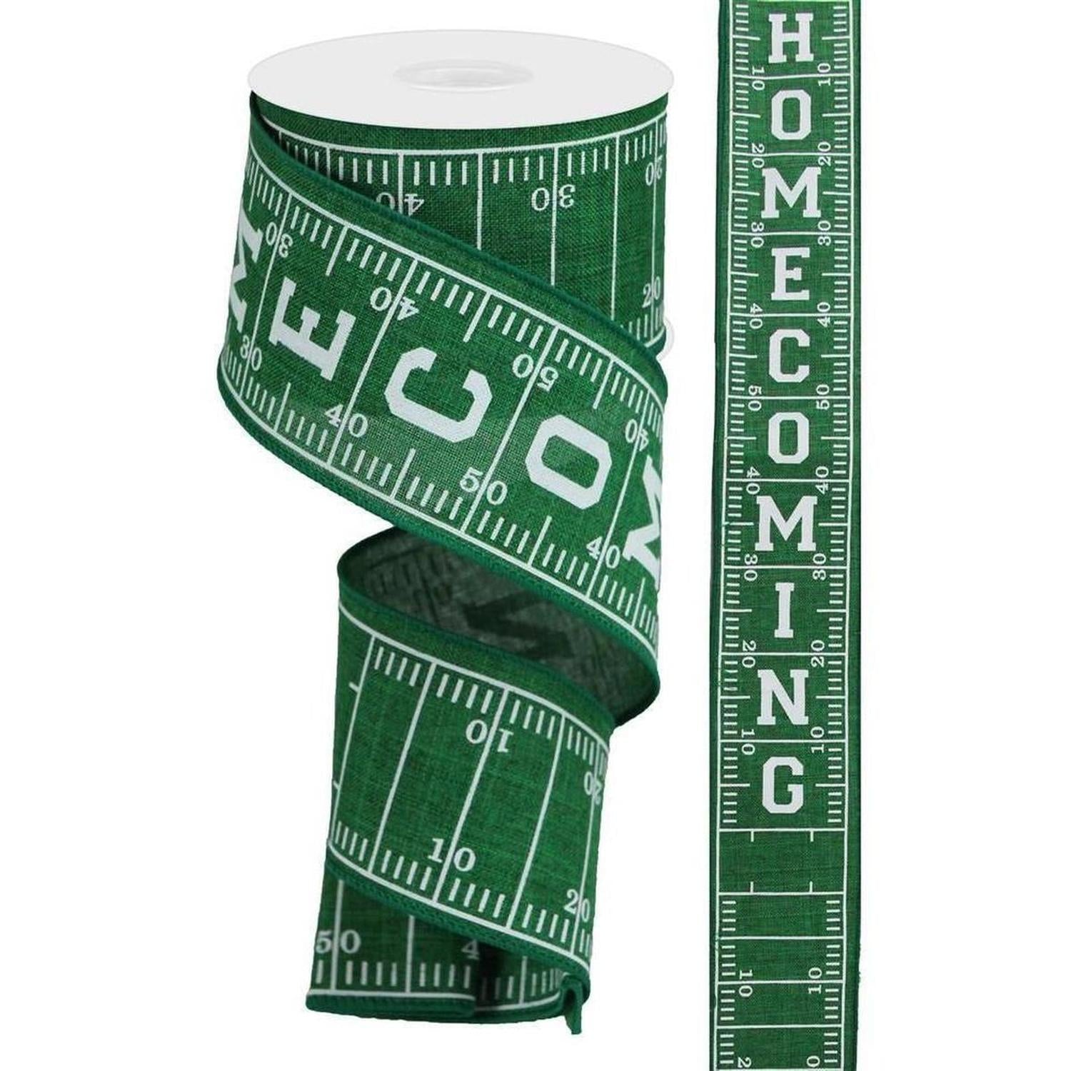 Shop For 2.5" Football Field Homecoming Ribbon: Green (10 Yards)