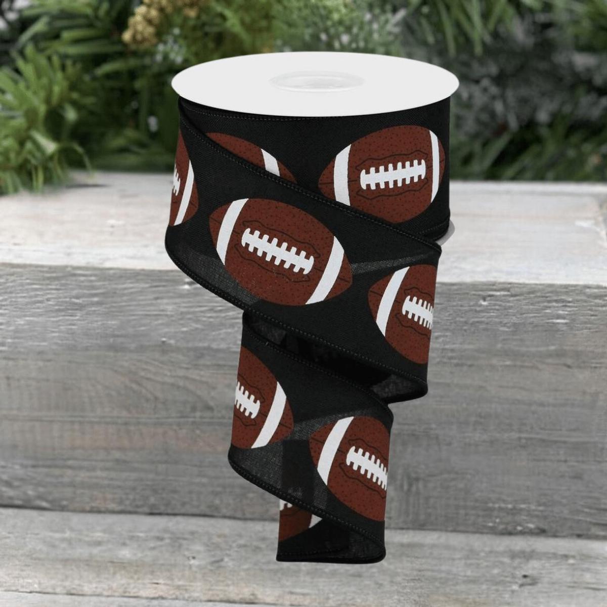 Shop For 2.5" Football Ribbon: Black (10 Yards)