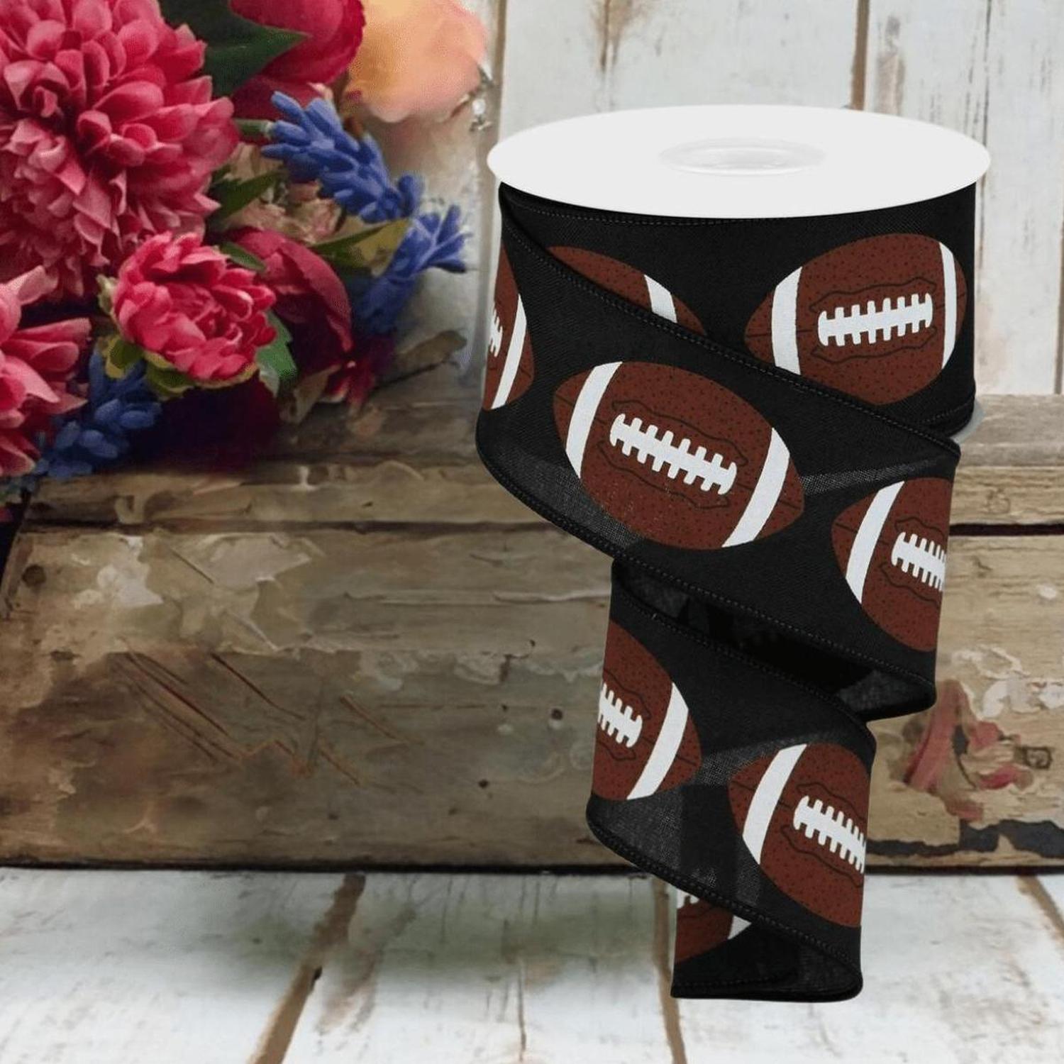 2.5" Football Ribbon: Black (10 Yards)