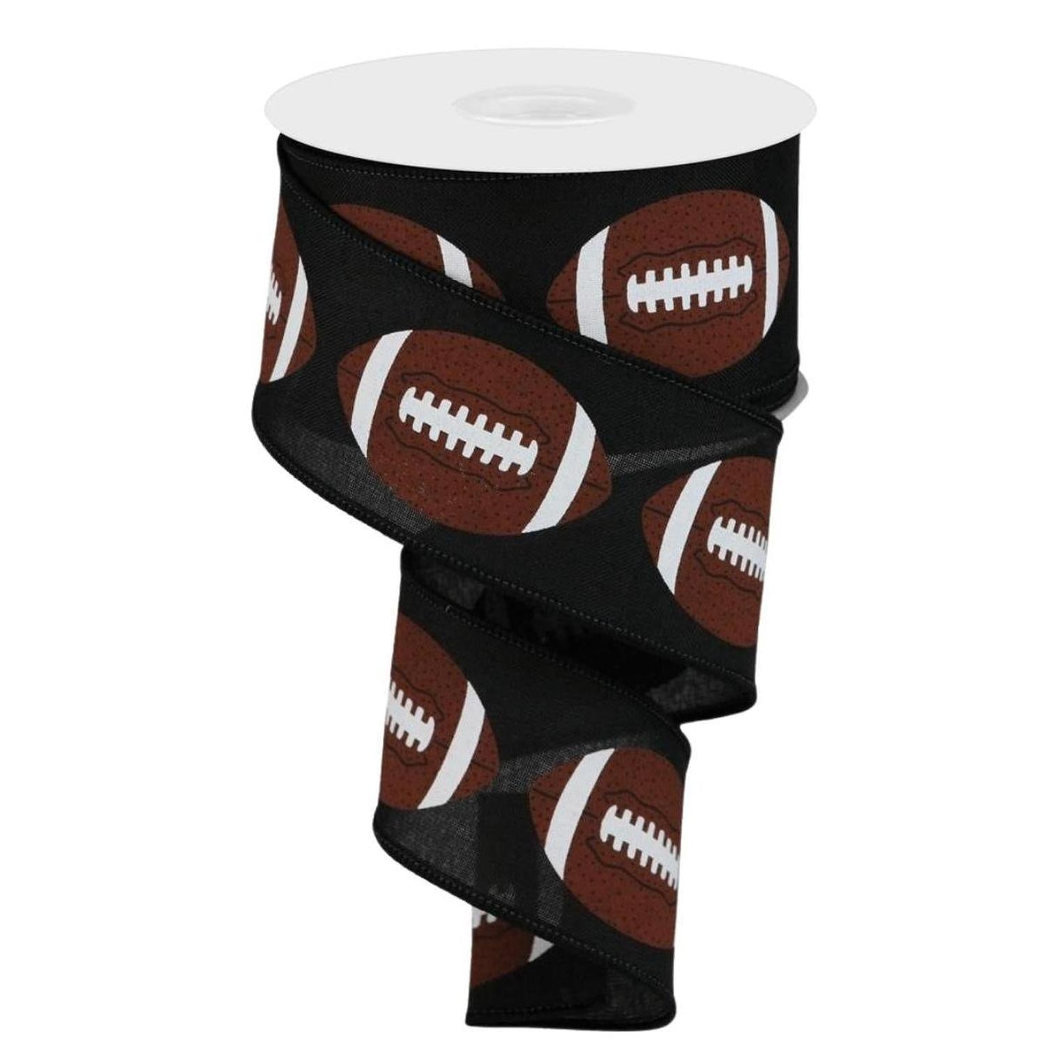 2.5" Football Ribbon: Black (10 Yards)