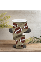 Shop For 2.5" Football Royal Ribbon: Light Beige (10 Yards)