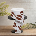 Shop For 2.5" Football Royal Ribbon: White (10 Yards)