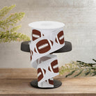 Shop For 2.5" Football Royal Ribbon: White (10 Yards)