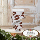 Shop For 2.5" Football Royal Ribbon: White (10 Yards)