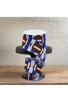 Shop For 2.5" Footballs on Royal Ribbon: Blue/White (10 Yards)