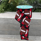 Shop For 2.5" Footballs on Royal Ribbon: Red/Black (10 Yards)