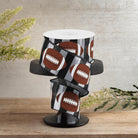 Shop For 2.5" Footballs On Stripe Ribbon: Black & Silver (10 Yards)