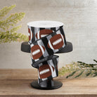 Shop For 2.5" Footballs On Stripe Ribbon: Black & Silver (10 Yards)