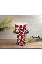 Shop For 2.5" Footballs On Stripe Ribbon: Crimson & White (10 Yards) at Michelle's aDOORable Creations