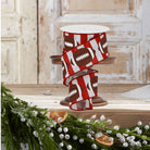 Shop For 2.5" Footballs On Stripe Ribbon: Crimson & White (10 Yards)