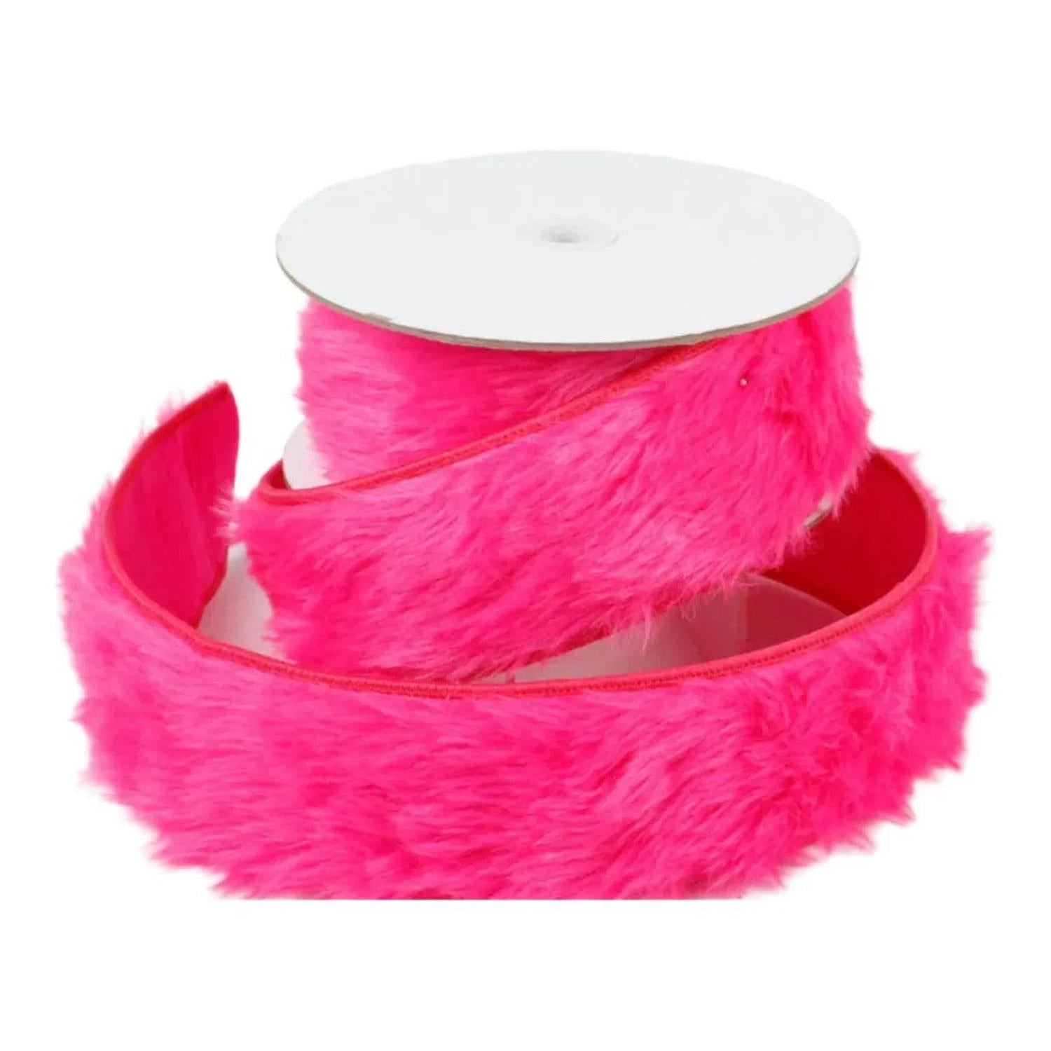 2.5" Furry Ribbon: Pink (5 Yards)
