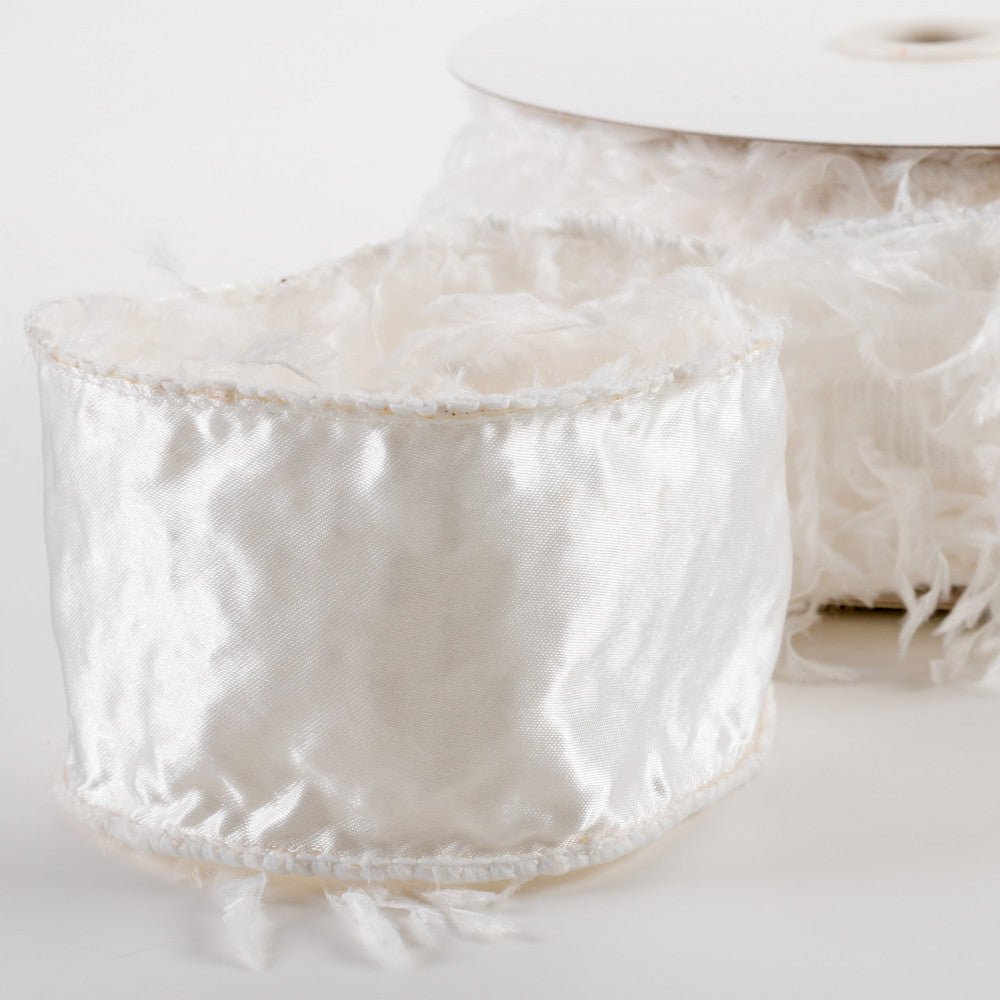 Shop For 2.5" Furry Ribbon: White (10 Yards) at Michelle's aDOORable Creations