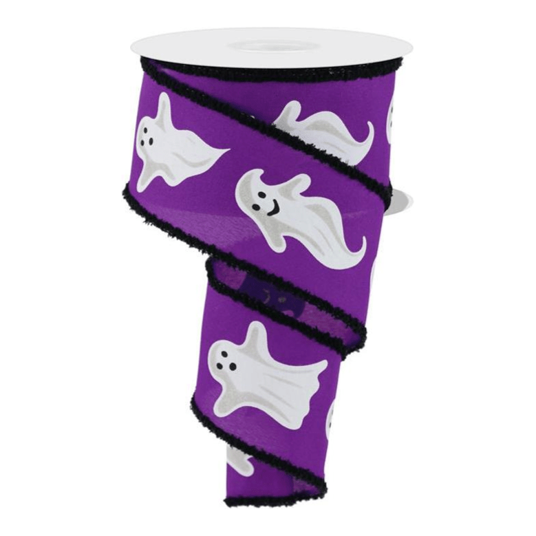Shop For 2.5" Ghosts Drift Ribbon: Purple (10 Yards)
