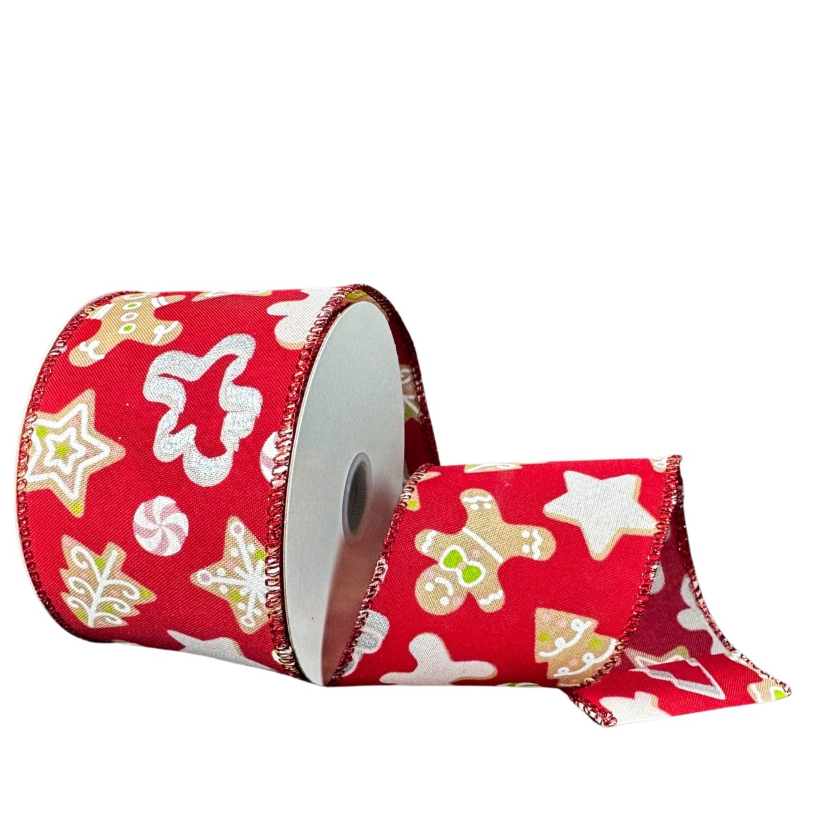 Shop For 2.5" Gingerbread Cookie Cutout Ribbon: Red (10 Yards)