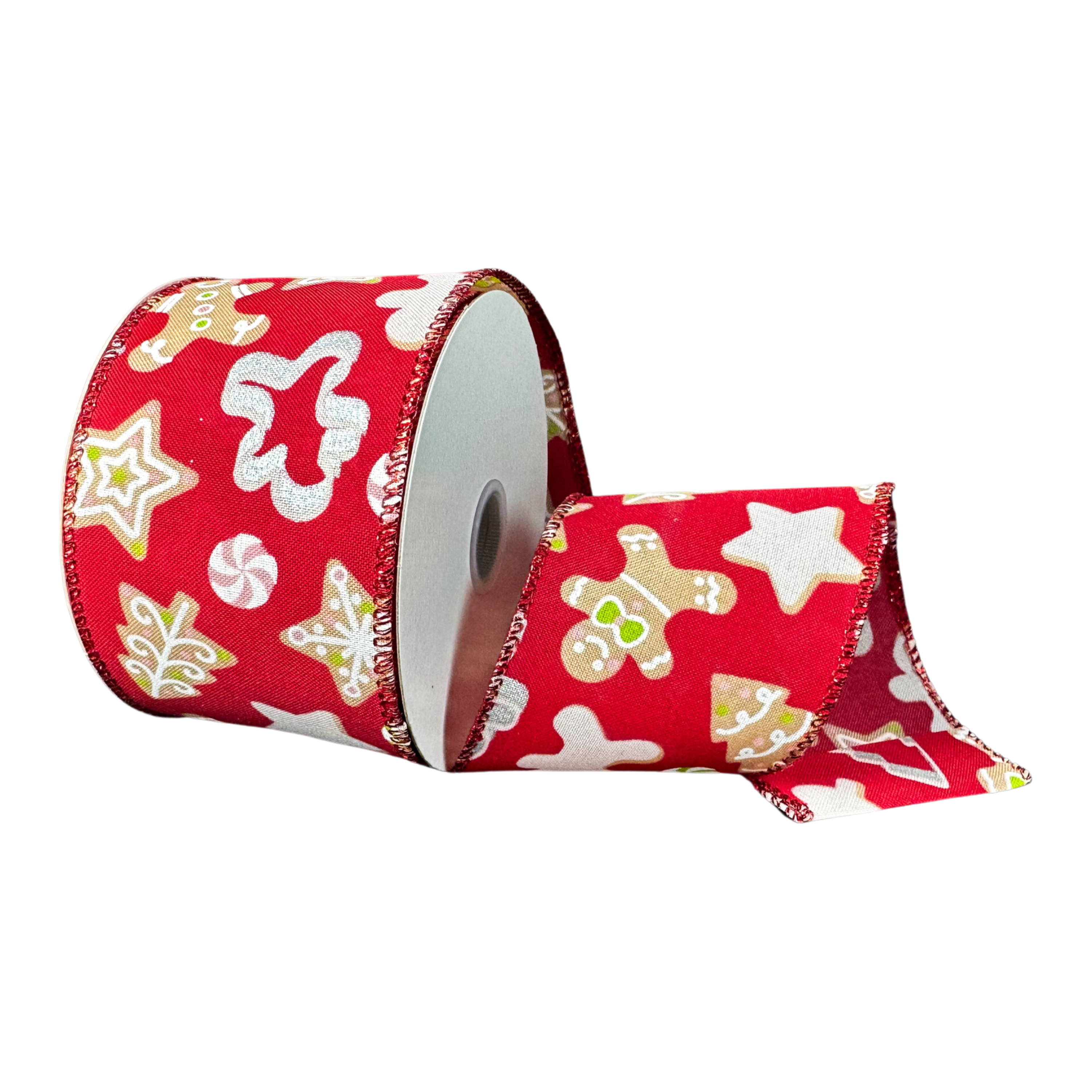 Shop For 2.5" Gingerbread Cookie Cutout Ribbon: Red (10 Yards)