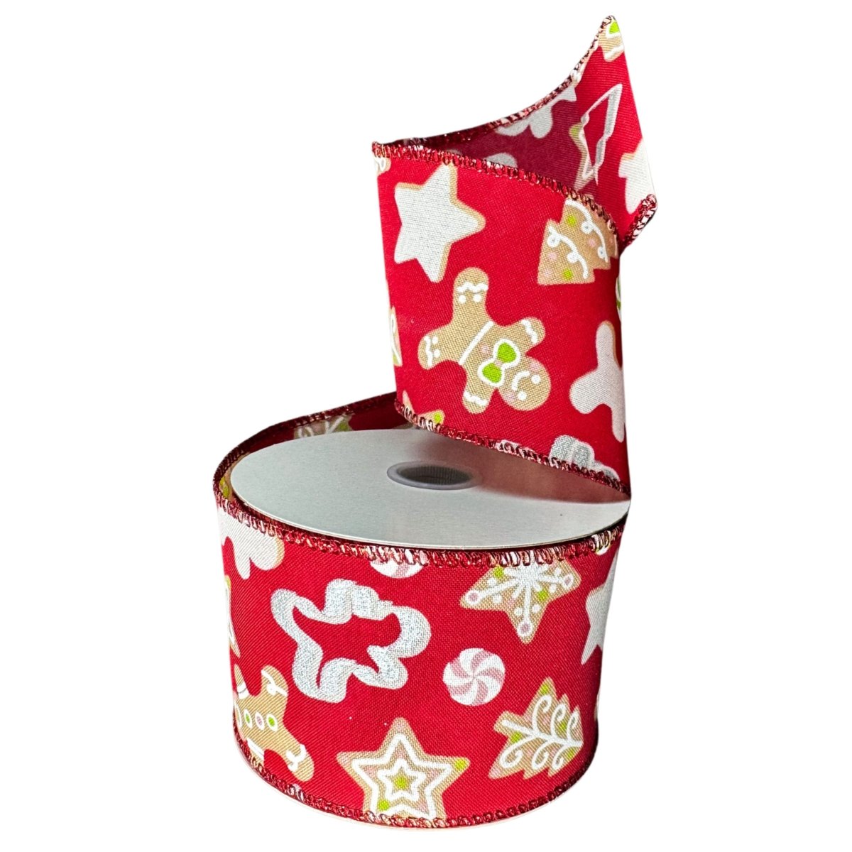 Shop For 2.5" Gingerbread Cookie Cutout Ribbon: Red (10 Yards)