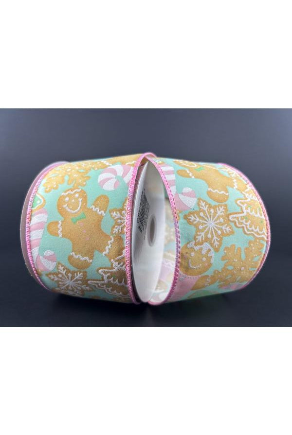 Shop For 2.5" Gingerbread Cookies Ribbon: Pink & Mint (10 Yards) 71409 - 40 - 06