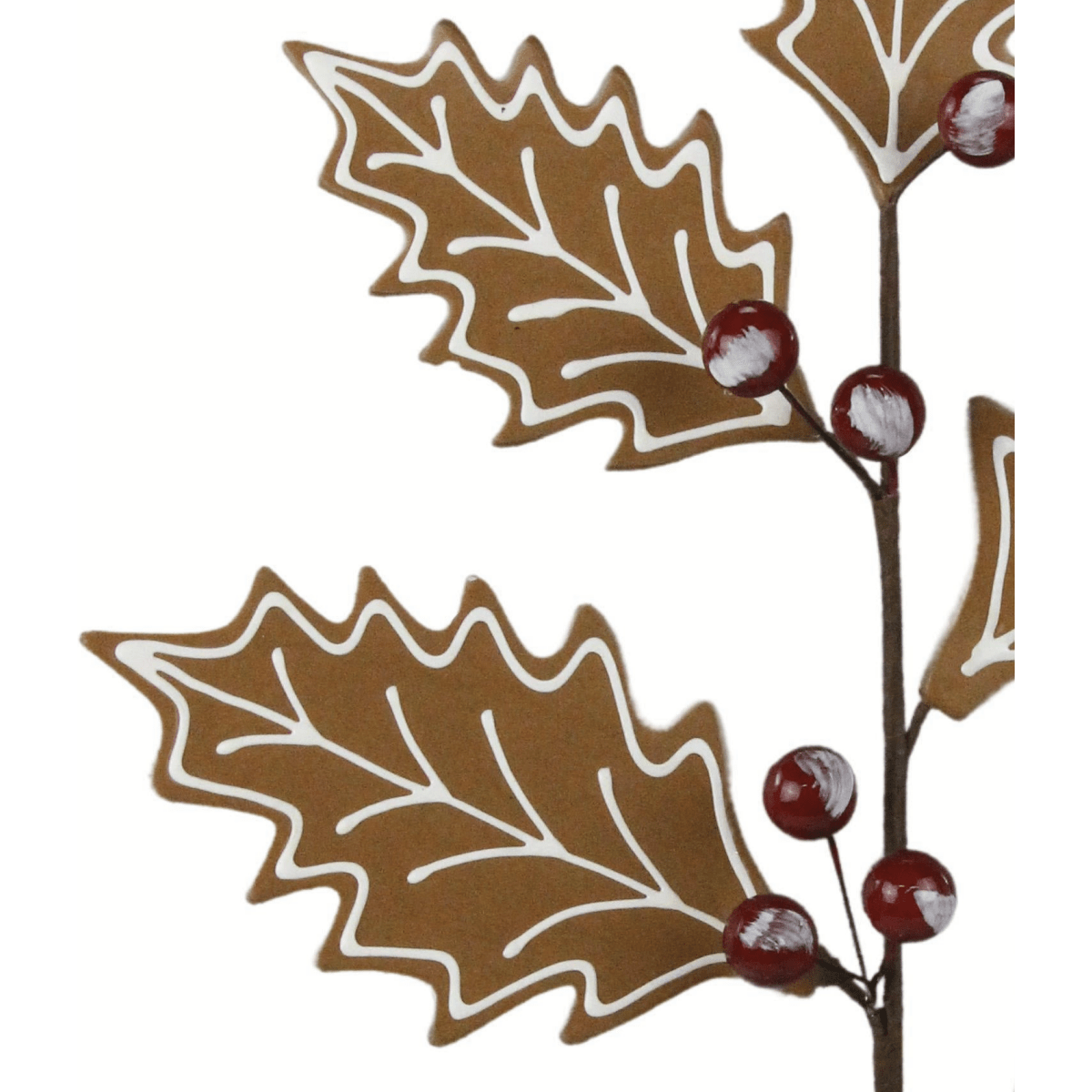 Shop For 25" Gingerbread Holly Leaf Spray