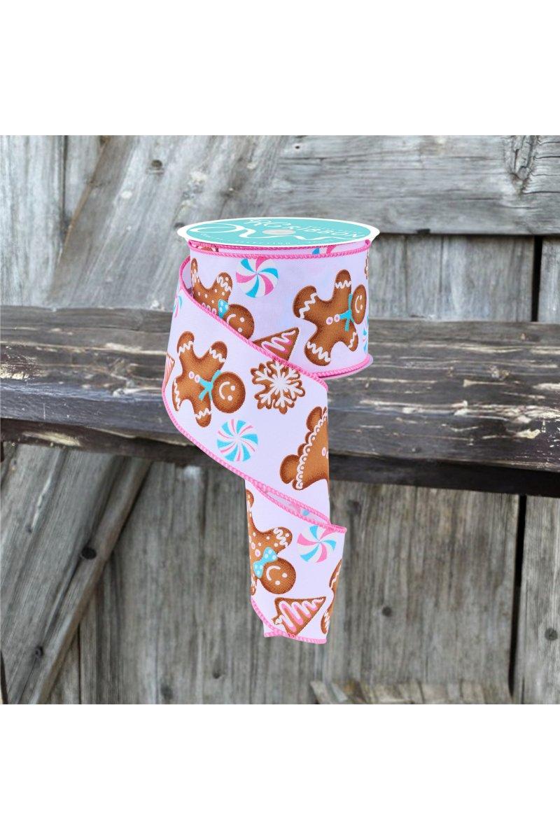 Shop For 2.5" Gingerbread Kids Ribbon: Pink/Blue (10 Yards)