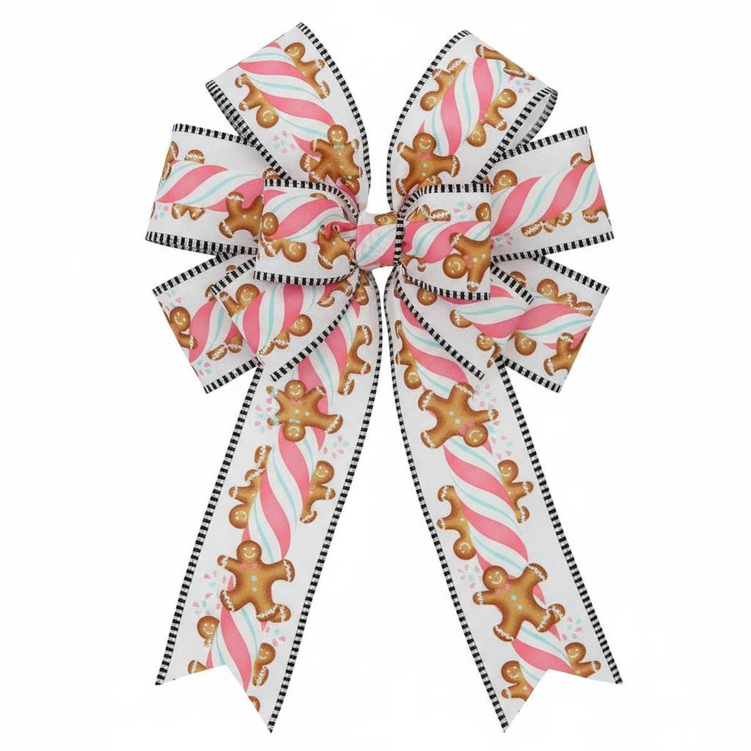 Shop For 2.5" Gingerbread Kids Stripe Ribbon: White/Pink (10 Yards)