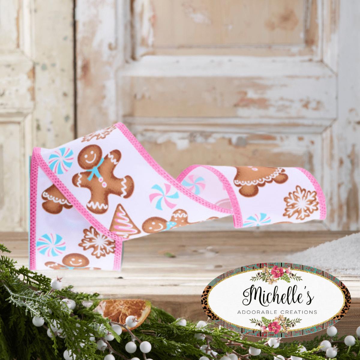 Shop For 2.5" Gingerbread Royal Ribbon: White (10 Yards)