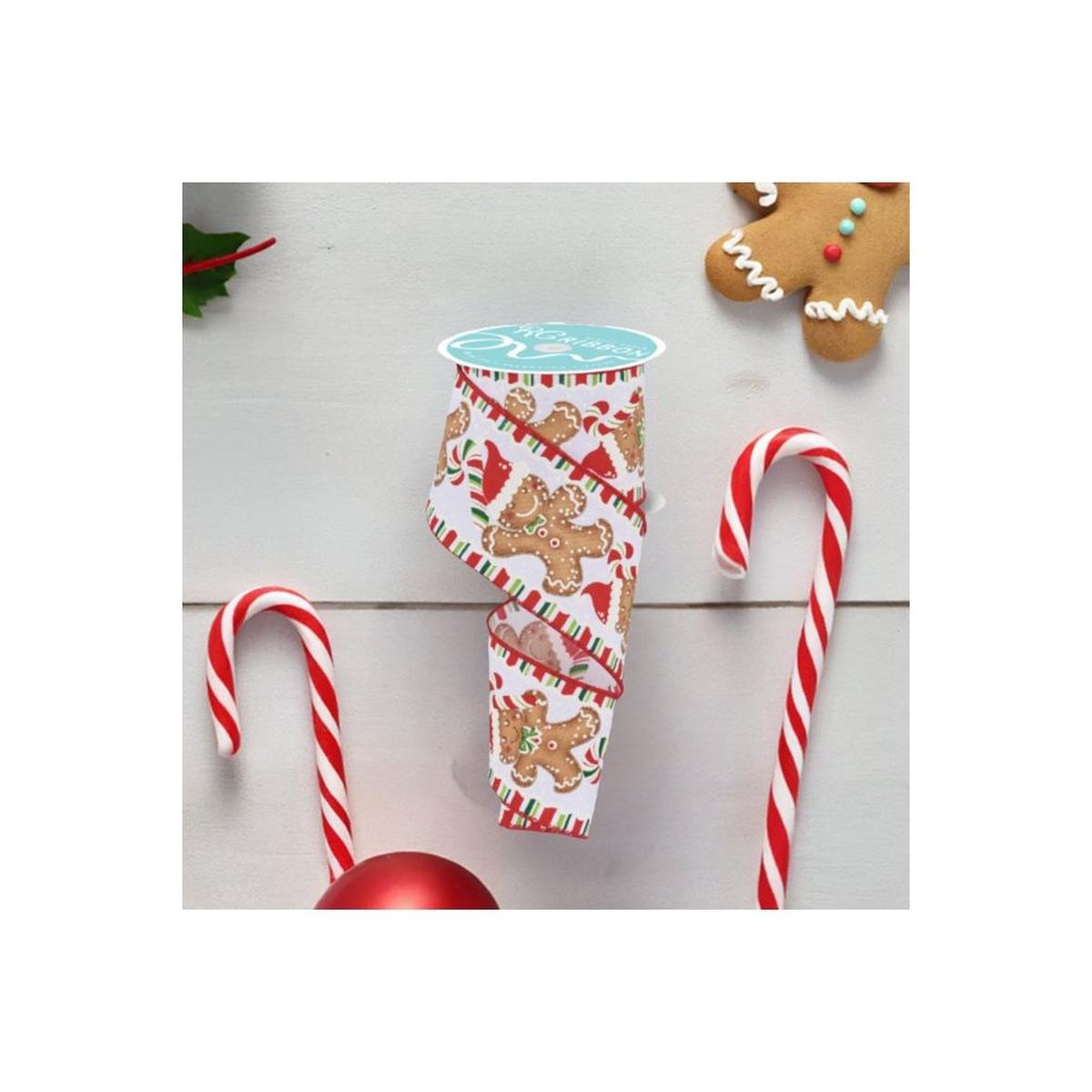 Shop For 2.5" Gingerbread Santa Hat Ribbon: White (10 Yards) at Michelle's aDOORable Creations