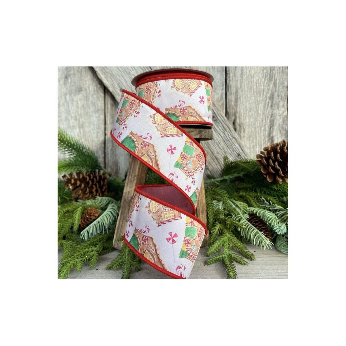Shop For 2.5" Gingerbread Village Ribbon: White (10 Yards)