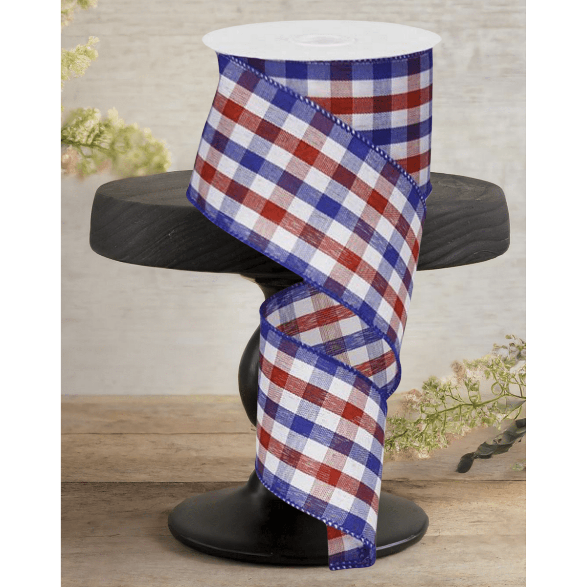 Shop For 2.5" Gingham Plaid Ribbon: Patriotic (10 Yards)