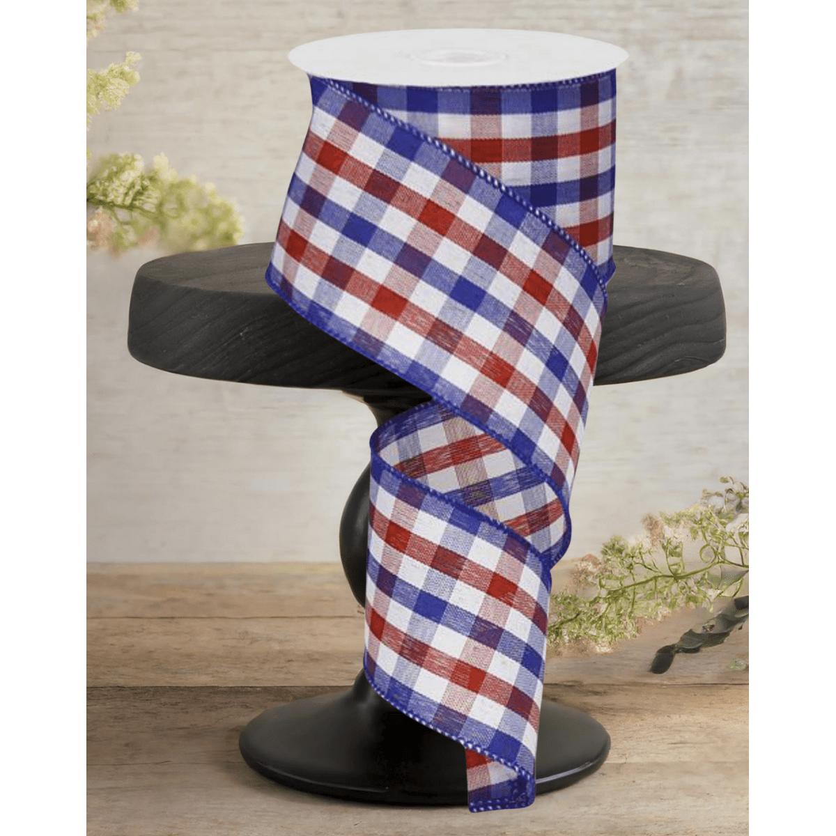 Shop For 2.5" Gingham Plaid Ribbon: Patriotic (10 Yards)