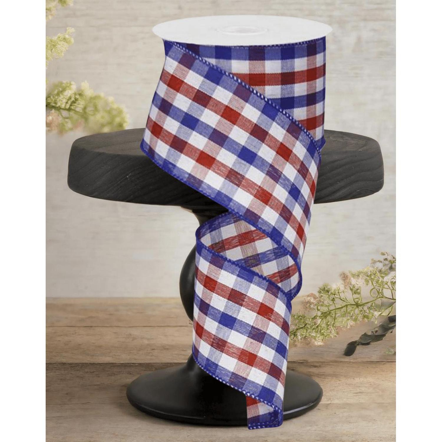 Shop For 2.5" Gingham Plaid Ribbon: Patriotic (10 Yards)