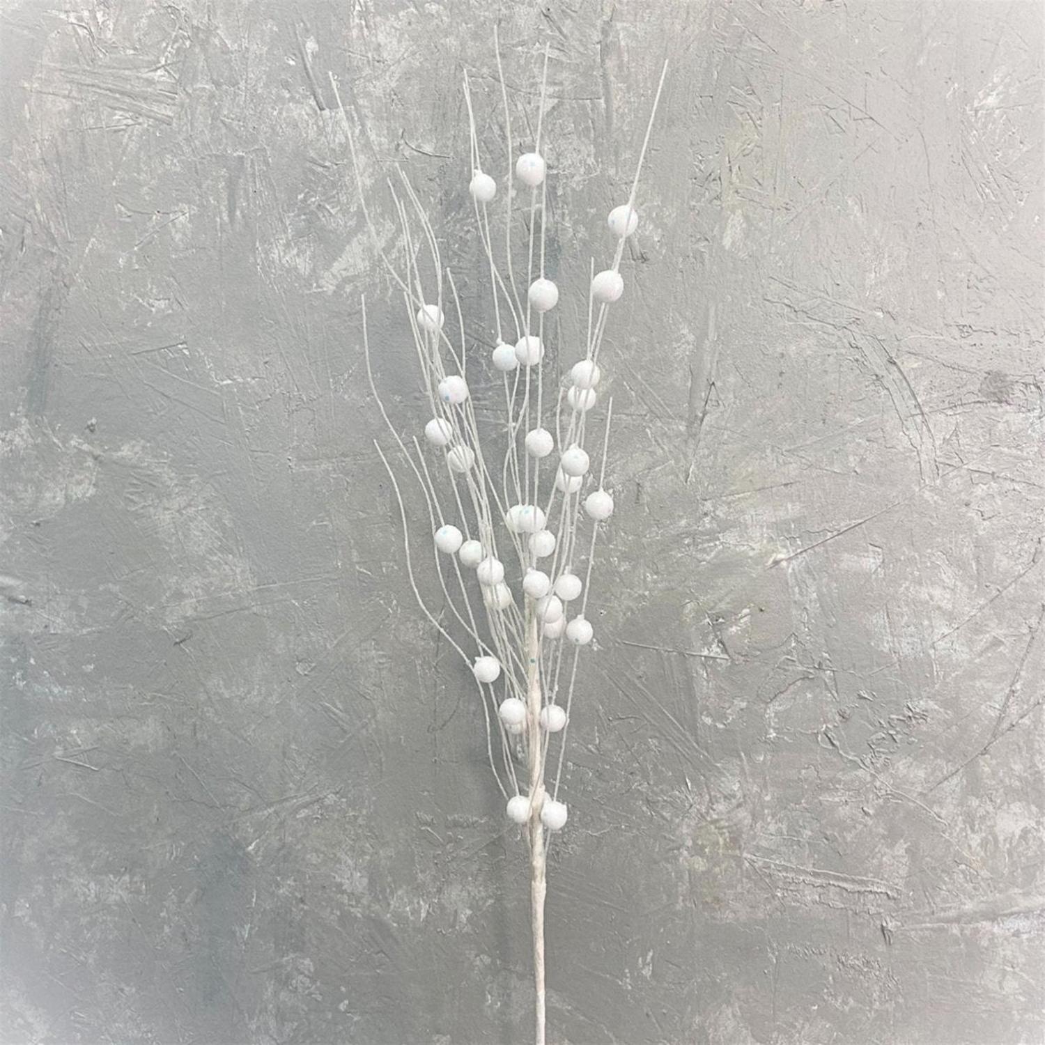 25" Glitter Ball Spray: White