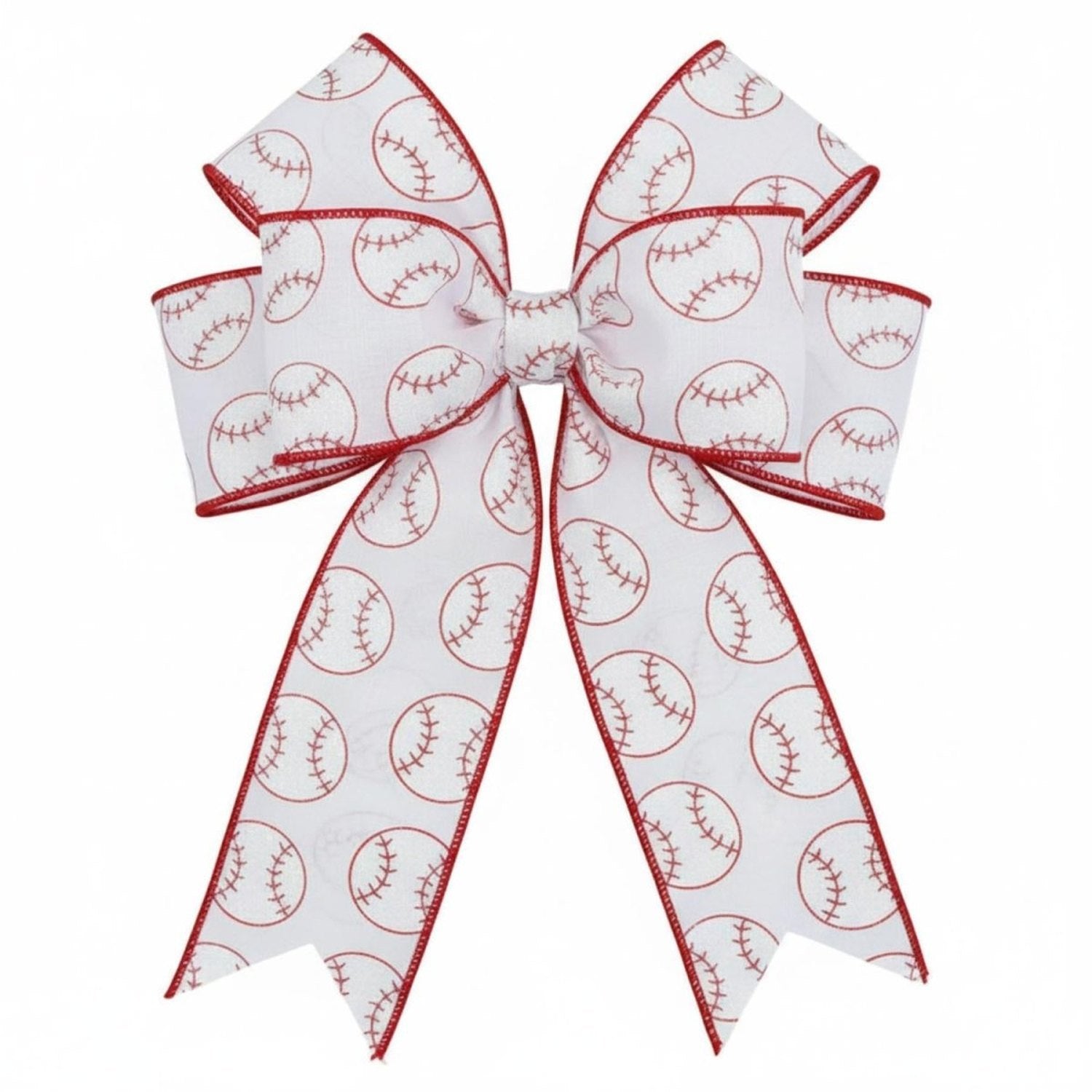 Shop For 2.5" Glitter Baseball on Royal Ribbon: White (10 Yards)