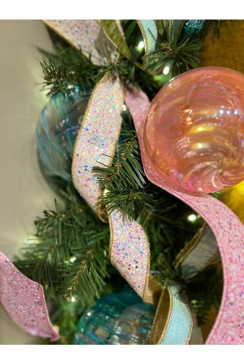 Shop For 2.5" Glitter Confetti Ribbon: Pink (10 Yards) 88 - 4272