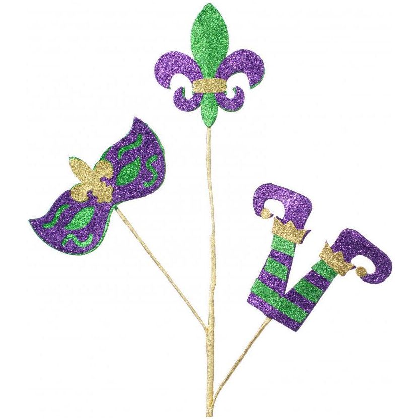 Shop For 25" Glitter Eva Mardi Gras Spray