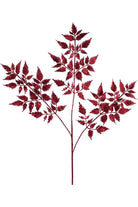 Shop For 25" Glitter Fern Spray: Burgundy