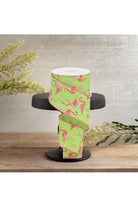 Shop For 2.5" Glitter Flamingo Ribbon: Lime Green (10 Yards)